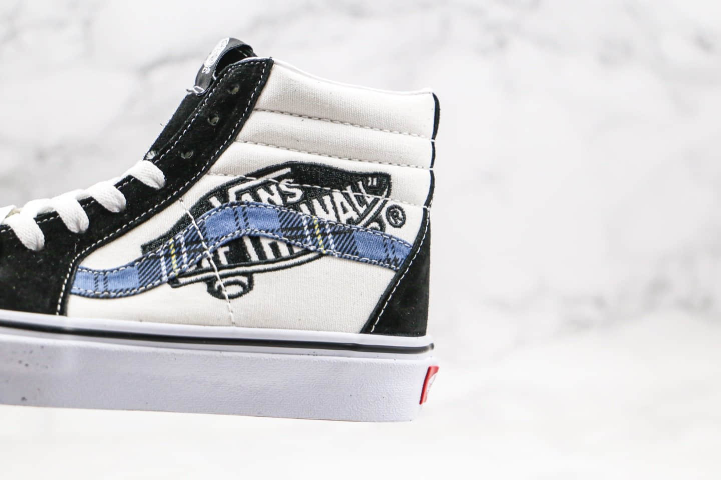 万斯vans sk8-hi 2020款公司级版本高帮字母印花滑板图案黑白蓝色原厂