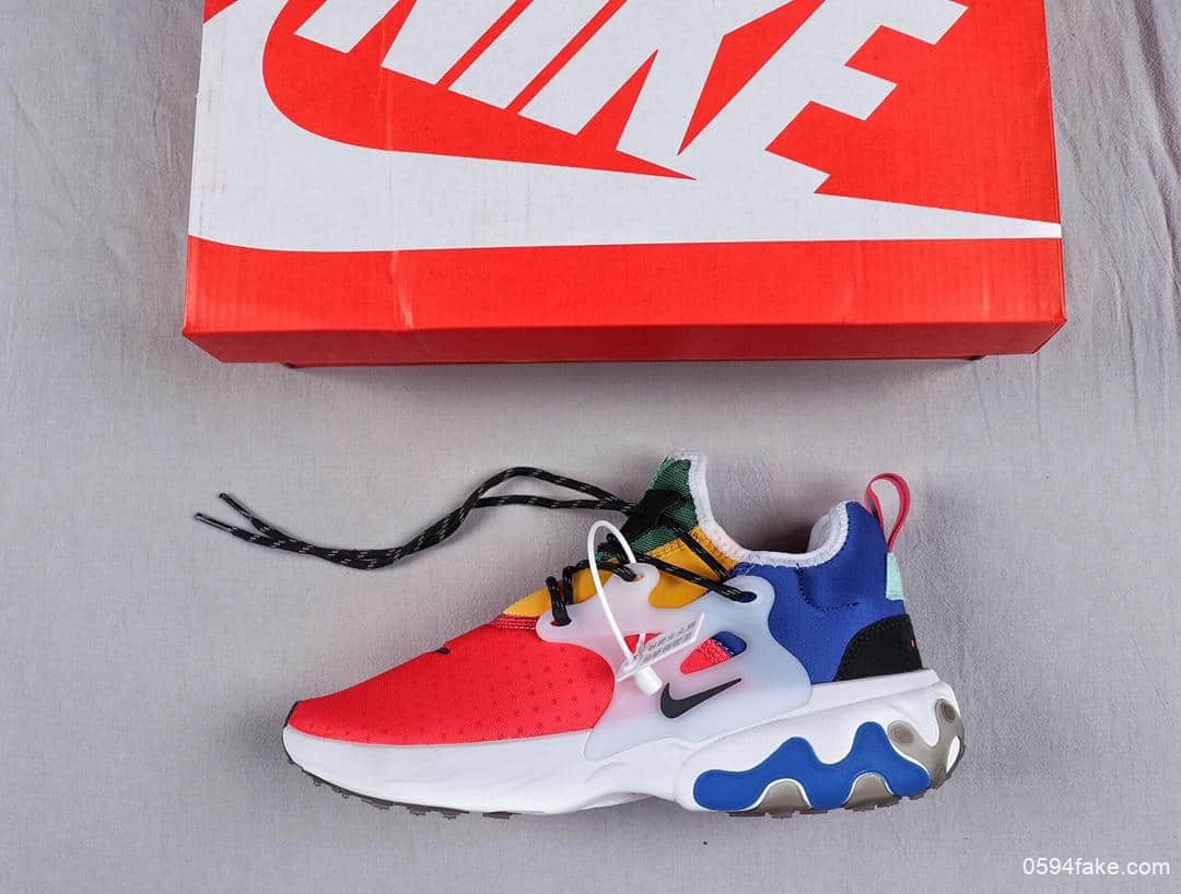 耐克Nike Presto React公司级高桥盾套脚系带百搭慢跑鞋 货号：CK2956-601