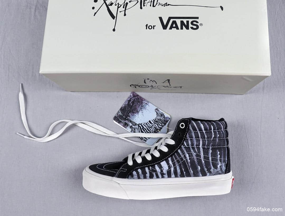 万斯Ralph Steadman x Vans Vault OG LX Sk8-Hi插画联名真标硫化工艺原标原盒高帮板鞋 货号：VN0A45JLVQV