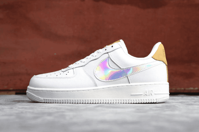 Nike Air Force 1 HI YOHOOD全白镭射棕 耐克公司级头层空军一号上海外滩限定日本黑牌 货号：AV2039-300