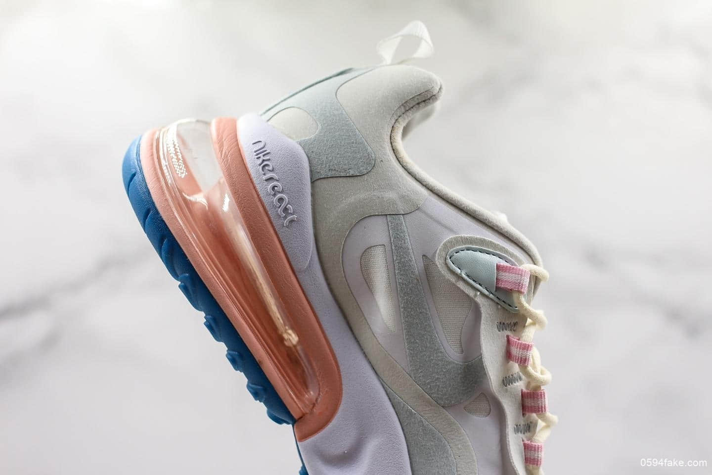 耐克Nike Air Max 270 React Bauhaus纯原版本正确白色反光鞋盒原鞋开模搭载React泡棉中底AirMax气垫休闲百搭运动鞋 货号：AO6174-100