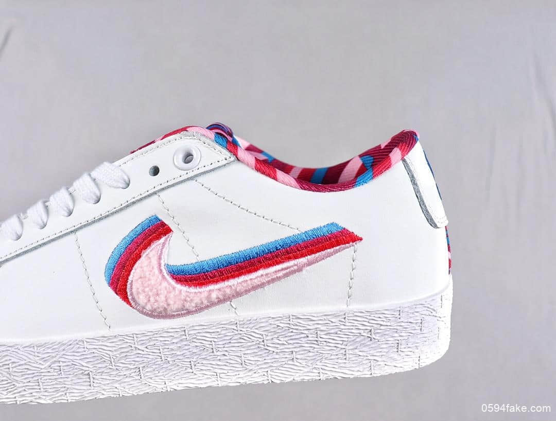 耐克Parra x Nike SB Blazer GT公司级开拓者低帮经典百搭休闲运动板鞋白皮马戏团三色彩钩联名款 货号：CN4507-100