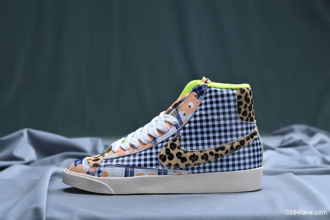 耐克Nike Blazer Mid '77 VNTG 小花经典开拓者高帮板鞋豹纹鸳鸯公司级版本 货号：CJ4239-491