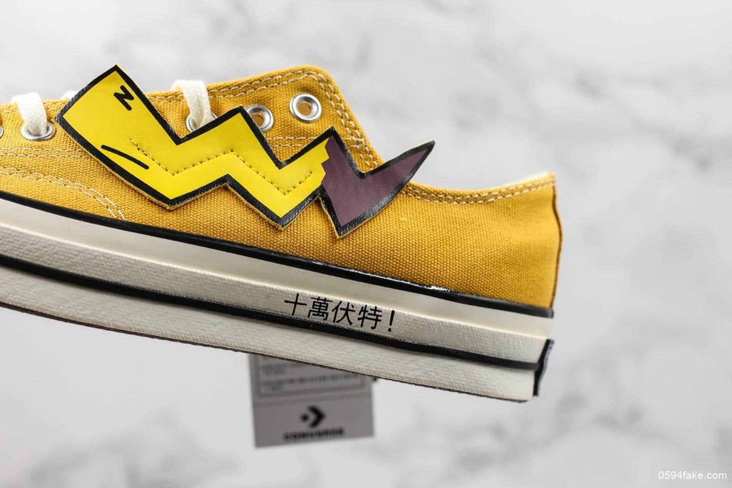 匡威Converse 1970s chuck taylor x Pokemon真标硫化蓝底版本藤原联名十万伏特皮卡丘高帮帆布鞋