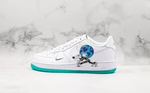 耐克Nike Air Force 1 Earth Day Pack地球日白绿蓝鸳鸯底休闲运动板鞋公司级版本原盒原材正确双色果冻底 货号：CI5545-100