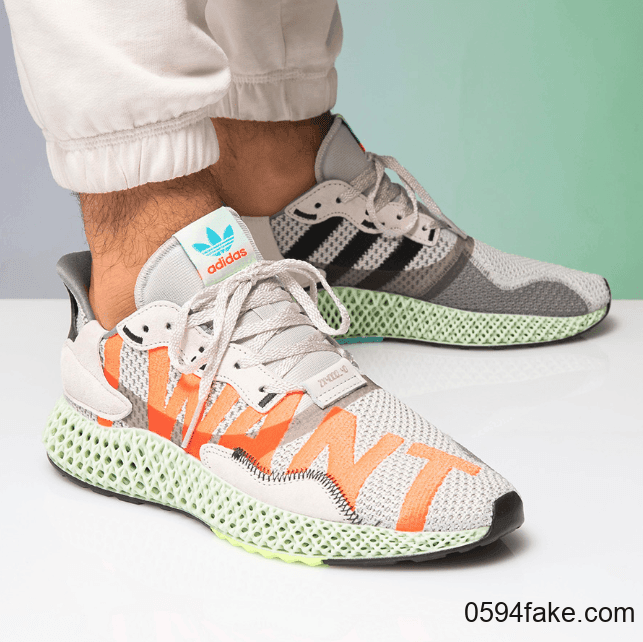 醒目文字印花！adidas Originals ZX 4000 4D全新配色现已发售！ 货号：EF9624