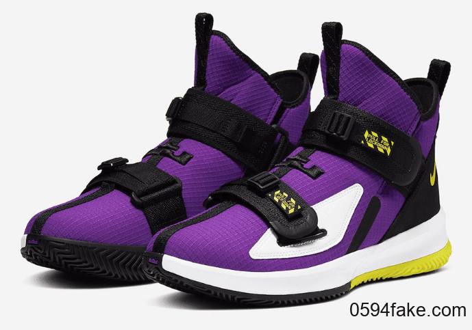 熟悉的湖人配色！Nike LeBron Soldier 13“ Voltage Purple”将于10月1日发售！ 货号：AR4225-500