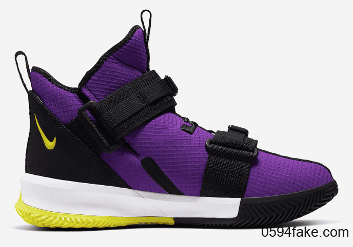 熟悉的湖人配色！Nike LeBron Soldier 13“ Voltage Purple”将于10月1日发售！ 货号：AR4225-500