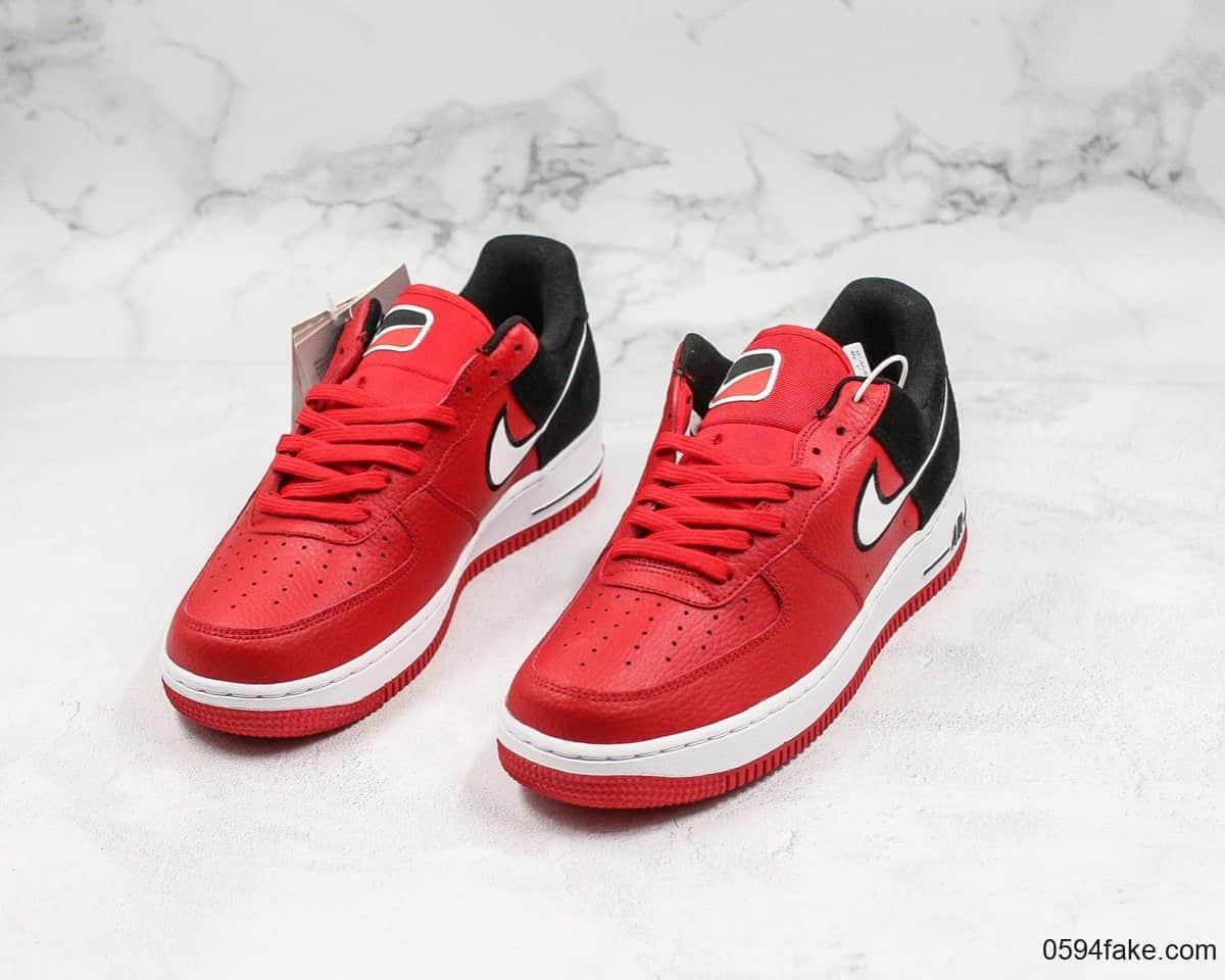 耐克Nike Air Force 1 '07 LV8 1“Mystic Red”海外限定配色红黑公司级原楦开发原装硬质牛剖层移模革 货号：AO2439-600