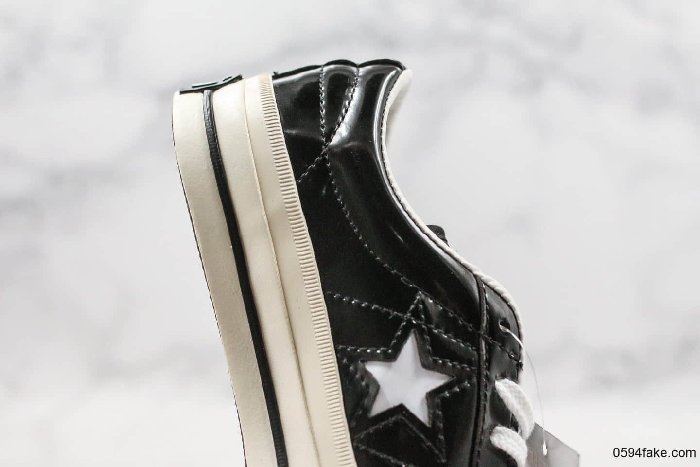 匡威Converse One Star木村一星硫化鞋黑白皮面板鞋公司级拼接头层牛皮正确蓝底原盒原标