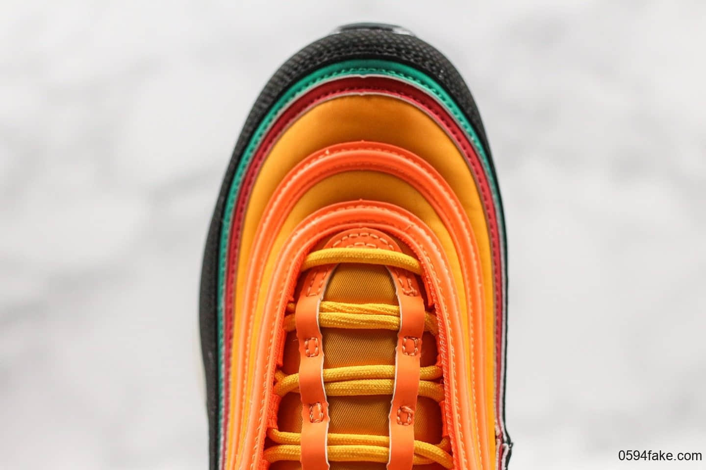 耐克Nike Air Max 97全新配色黑橙色大风车纯原版本市场首家原模原气垫卡色匹配原版 货号：CK9399-001