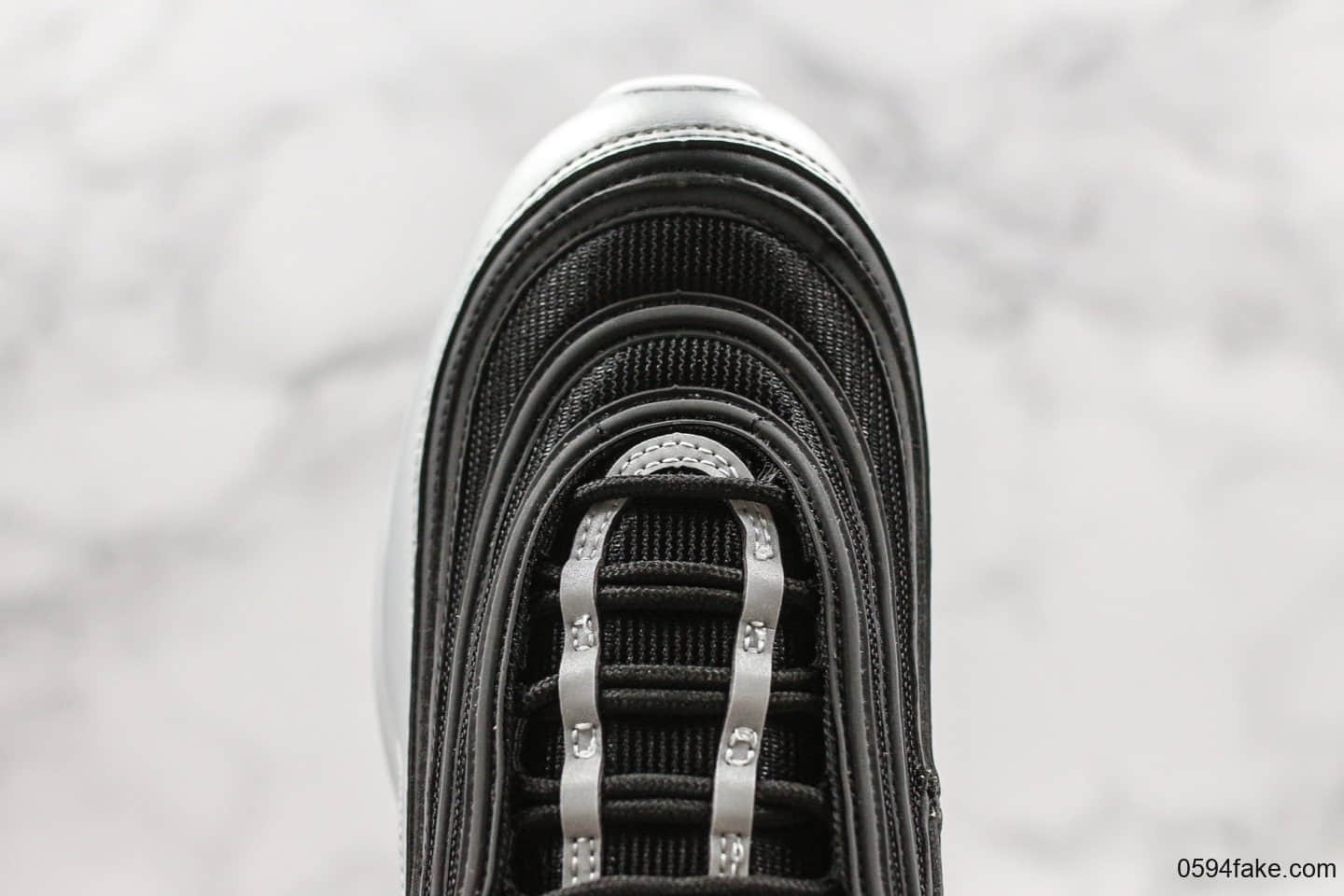 耐克Nike Air Max 97 QS Metallic Pack纯原版本重金属复古气垫百搭休闲运动慢跑鞋银黑红子弹男女鞋最高品质正确细节版本 货号：AT5458-001