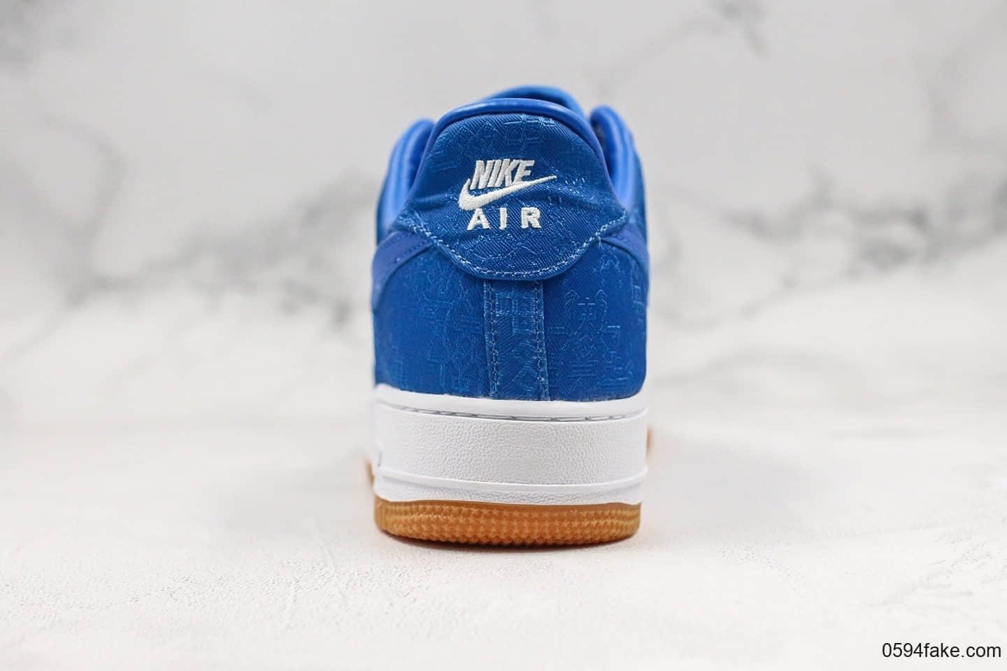 耐克CLOT x Nike Air Force 1陈冠希主理品牌联名空军一号蓝丝绸公司级带半码原装夜光水晶外底 货号：AO9286-400