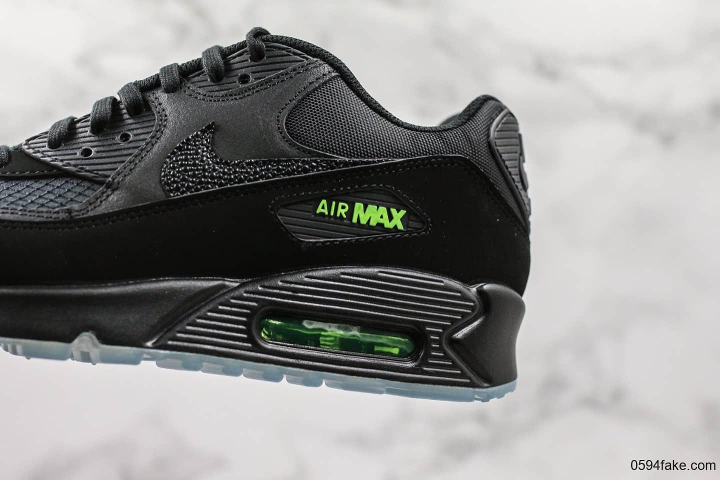 耐克Nike Wmns Air Max 90 SE Day teal tint纯原版本复古Max90气垫鞋黑绿配色内置可视气垫原档案数据开发 货号：AQ6101-001