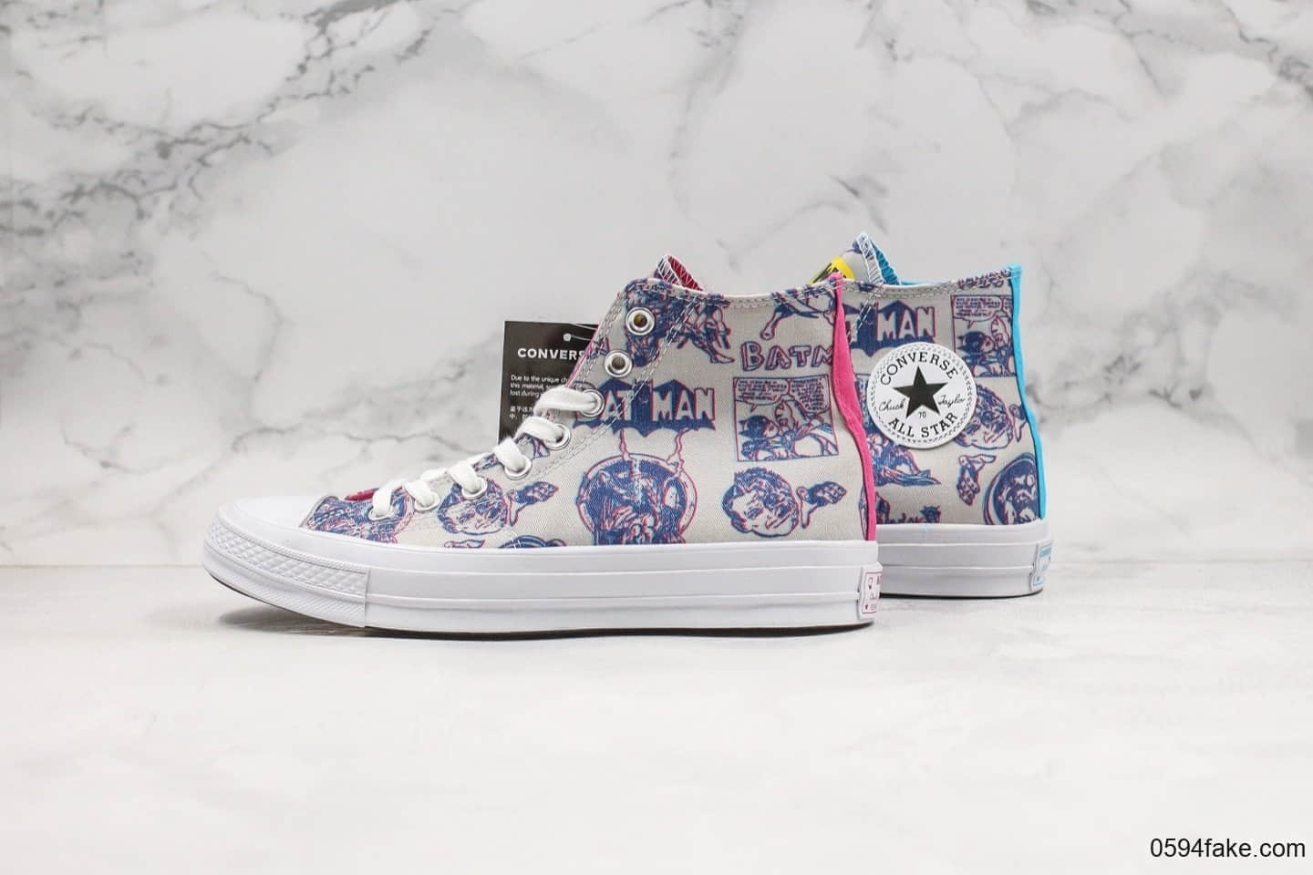 匡威CONVERSE x Chinatown Market x Batman公司级版本三方联名款漫画元素蝙蝠侠配色老鼠灰原盒原标 货号：167512C