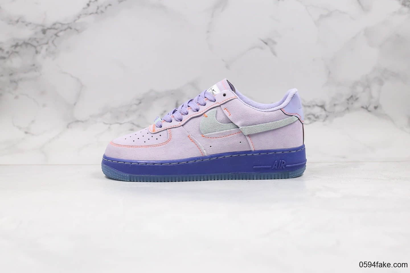 耐克Nike Air Force 1 07纯原版本低帮空军一号断勾紫罗兰配色内置全掌气垫正确无色差原盒原标 货号：CT7358-500