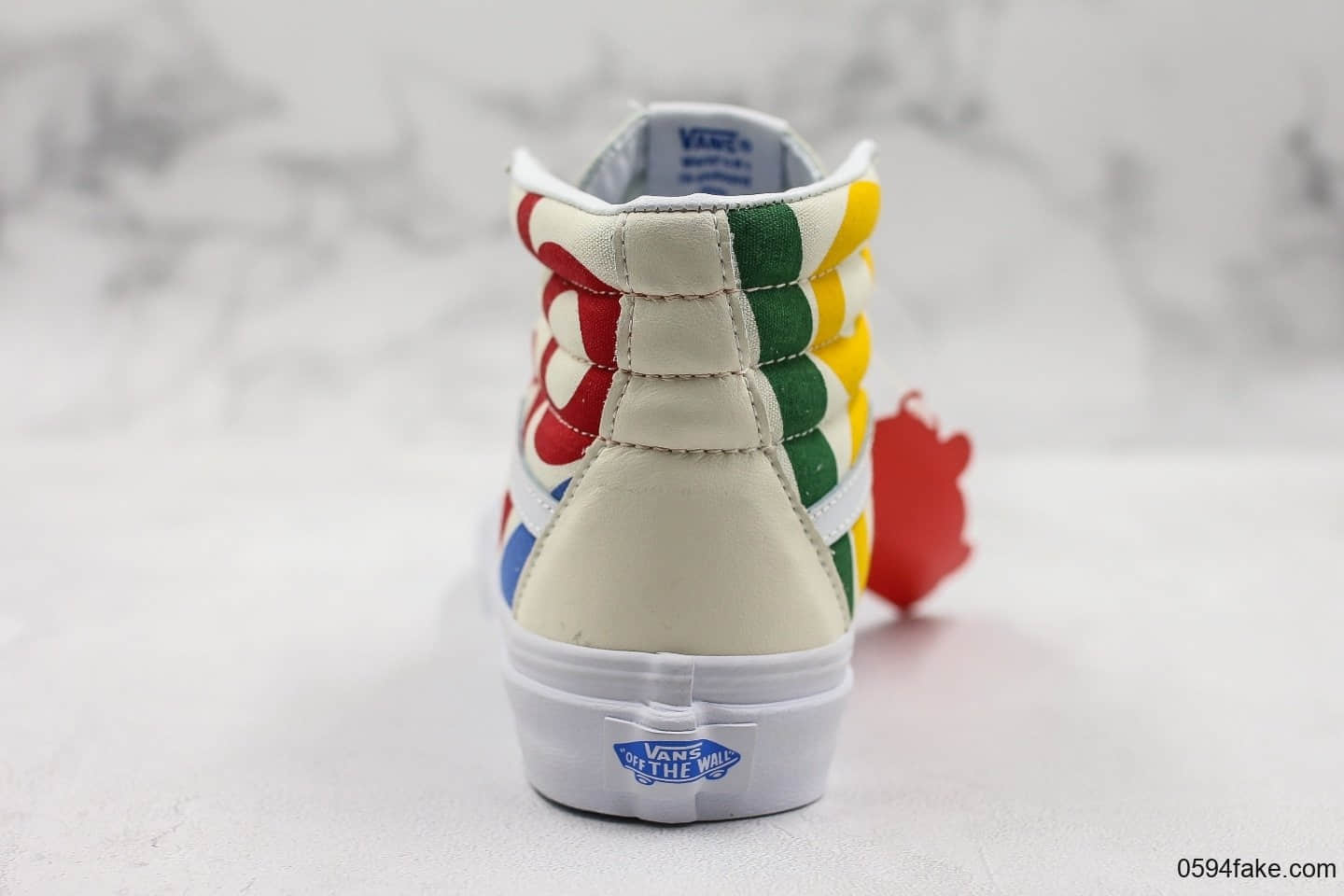 万斯Vans Sk8-Hi Deck Club公司级版本1966元年限定鸳鸯印花白红皮面高帮板鞋硫化大底