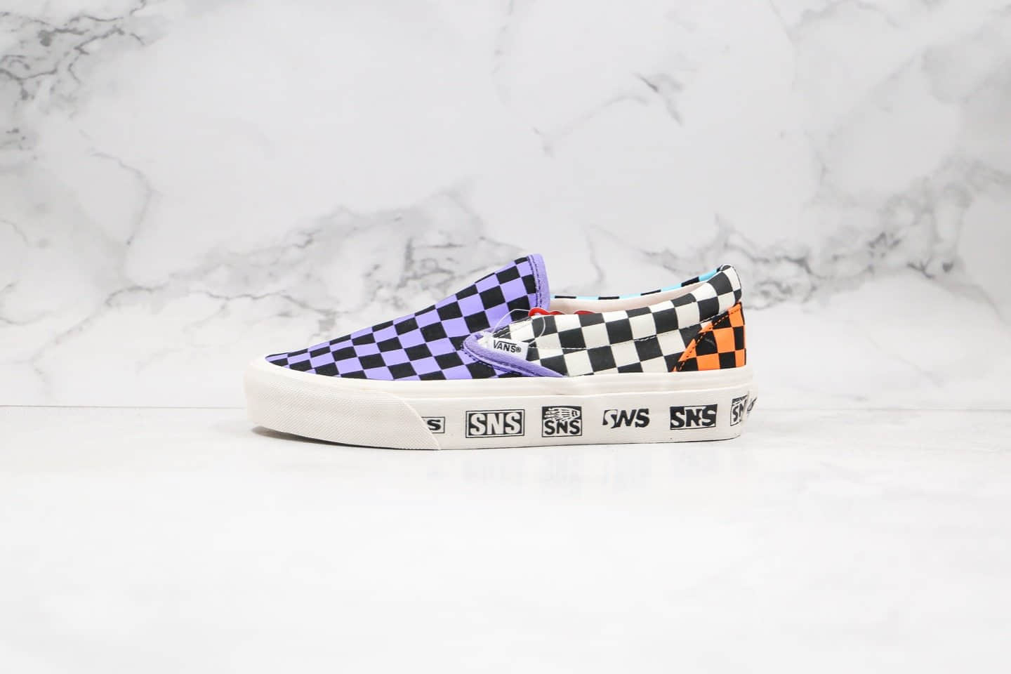 万斯Sneakersnstuff x Vans Vault Venice Beach Pack 2020联名款低帮棋盘格子一脚蹬鸳鸯配色公司级版本原厂硫化大底