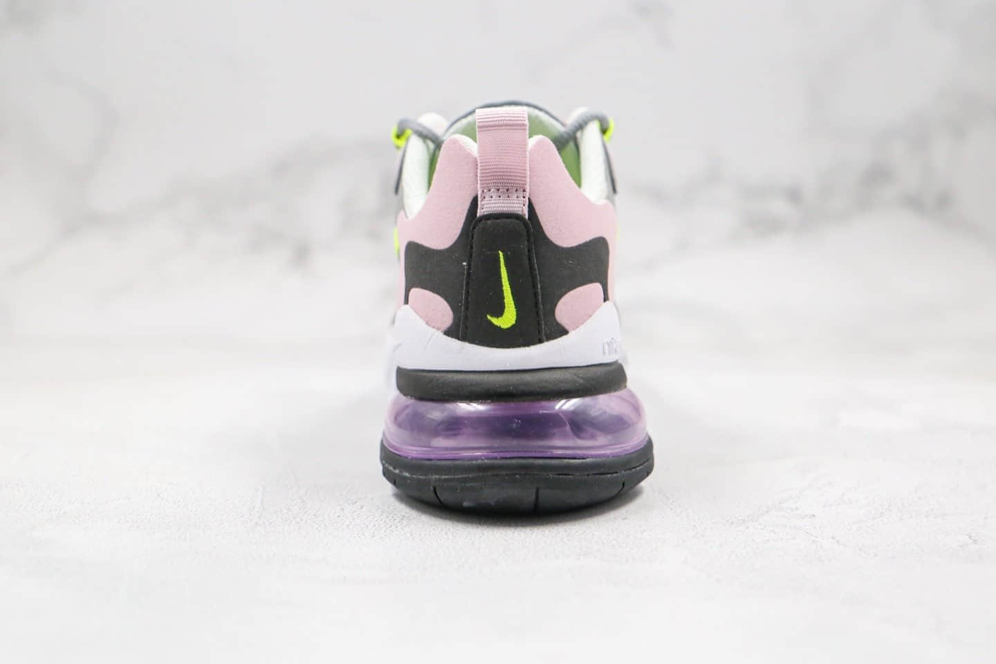 耐克Nike Air Max 270 React纯原版本气垫鞋粉灰绿色内置真小潘气垫原盒原标 货号：BQ0103-010