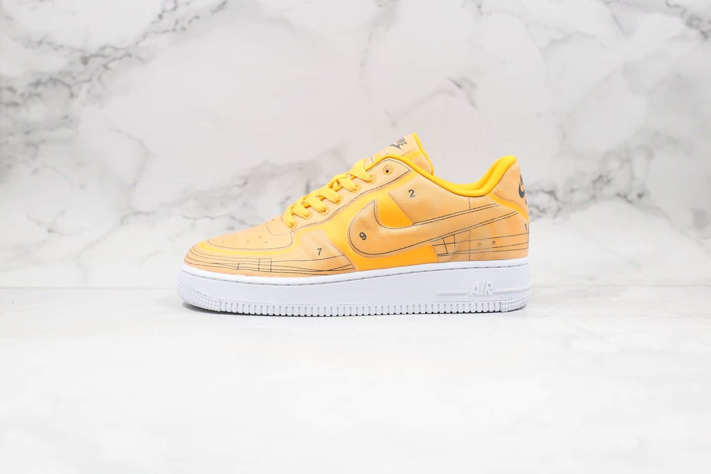 耐克Nike Air Force 1 LX Laser Orange纯原版本低帮空军一号图纸荧光橙配色内置气垫原盒原标 货号：CI3445-800