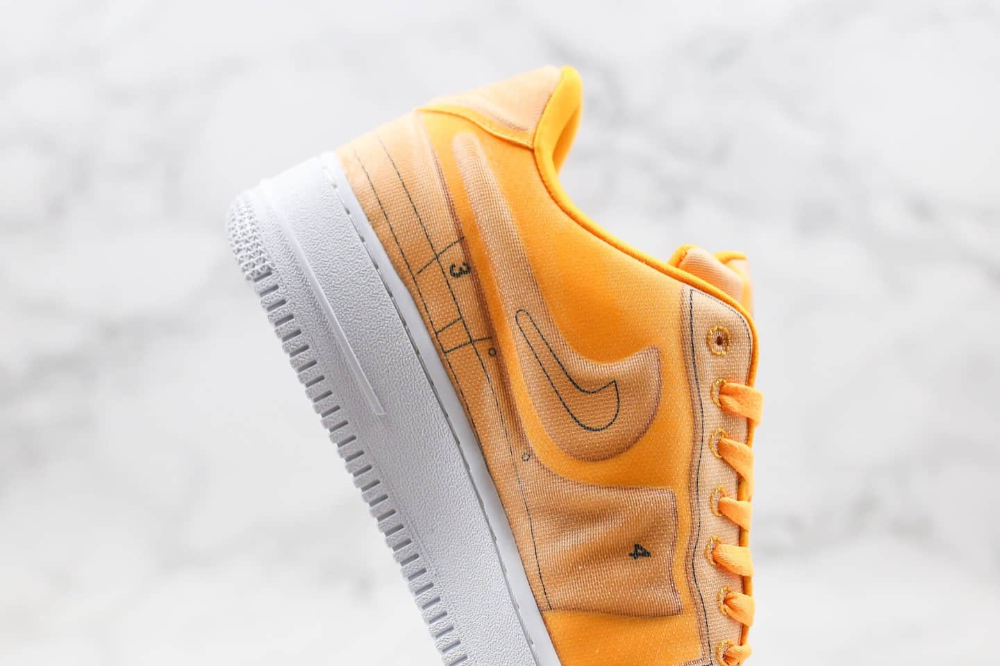 耐克Nike Air Force 1 LX Laser Orange纯原版本低帮空军一号图纸荧光橙配色内置气垫原盒原标 货号：CI3445-800