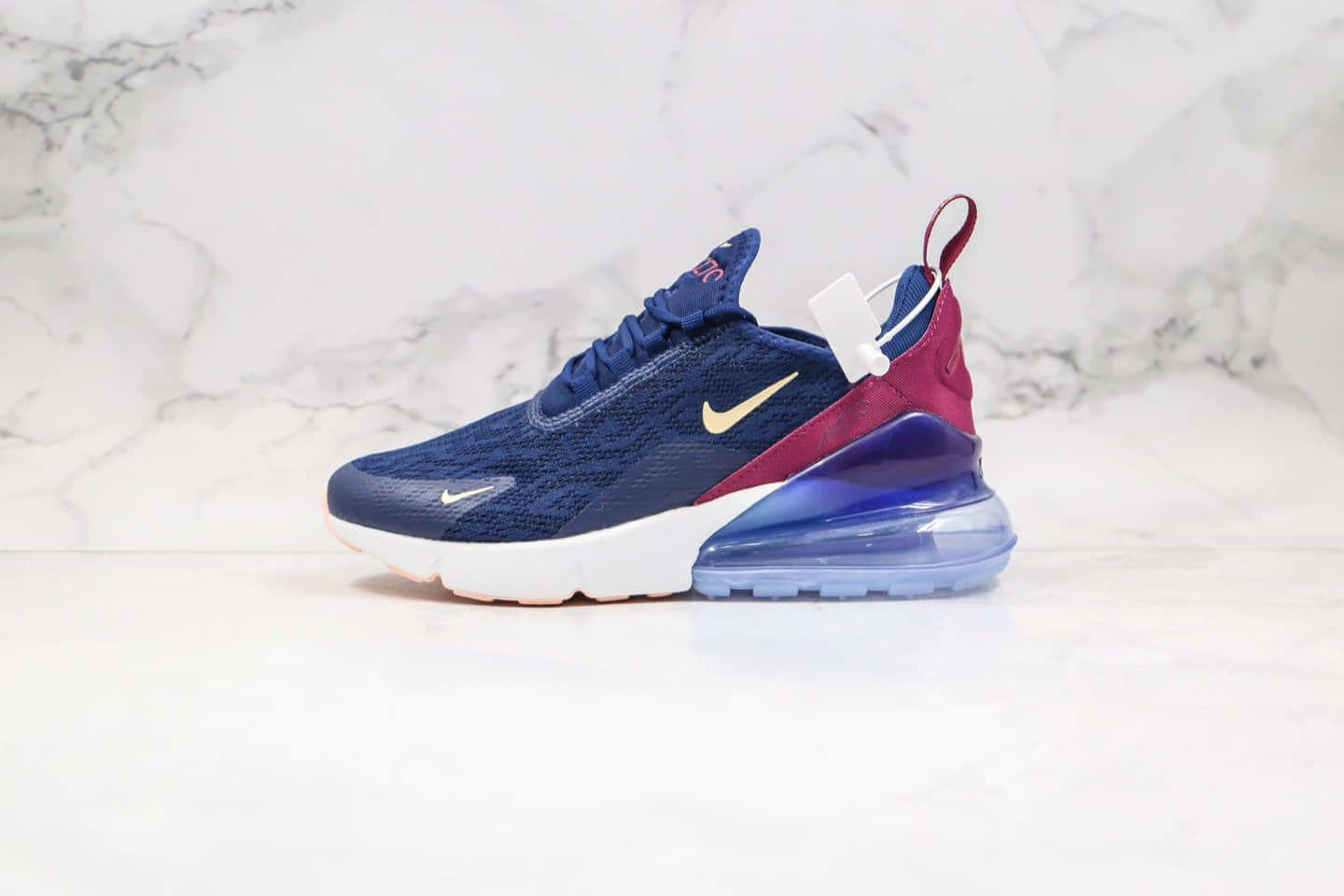 耐克Nike Air Max 270公司级版本气垫跑鞋蓝紫酒红配色原底气垫 货号：AH6789-402