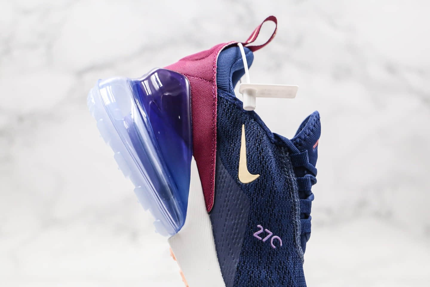 耐克Nike Air Max 270公司级版本气垫跑鞋蓝紫酒红配色原底气垫 货号：AH6789-402