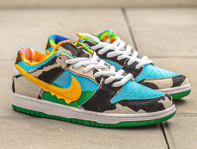 牛奶冰淇淋装扮！Ben＆Jerry's x Nike SB Dunk Low最新实物图曝光！ 货号：CU3244-100