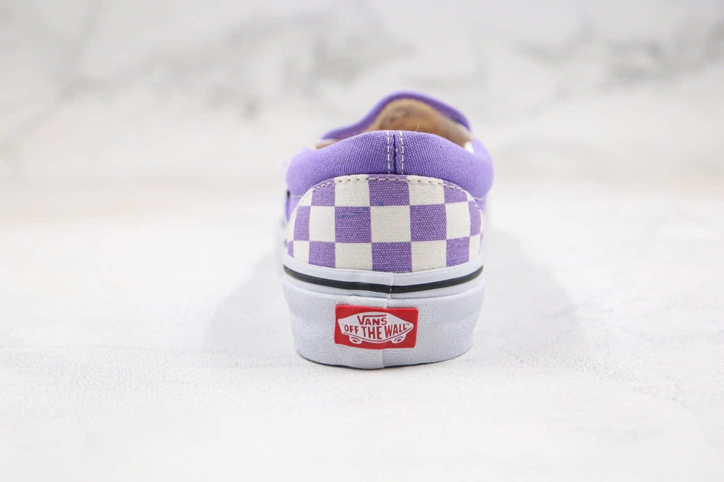 万斯Vans Authentic公司级版本棋盘格一脚蹬帆布鞋香芋紫色原楦开发正确硫化版本