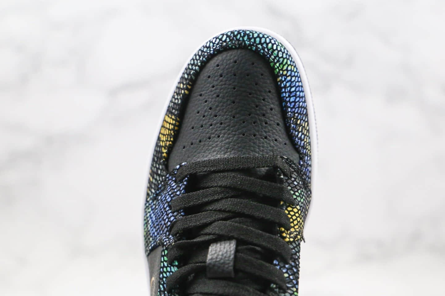 乔丹Air Jordan 1 Low BHM「Muiti-Colored Snakeskin」纯原版本低帮AJ1黑人月配色蛇鳞多彩蛇纹皮革原盒原标 货号：CW5580-001