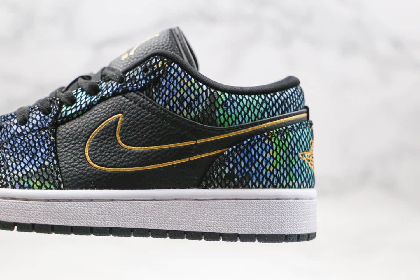 乔丹Air Jordan 1 Low BHM「Muiti-Colored Snakeskin」纯原版本低帮AJ1黑人月配色蛇鳞多彩蛇纹皮革原盒原标 货号：CW5580-001