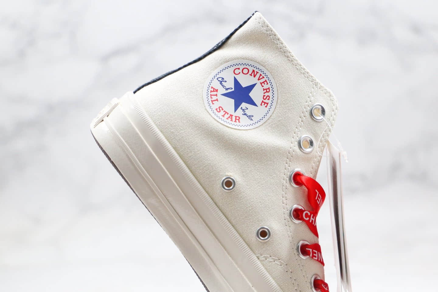 匡威Converse x CDG PLAY X CHANEL公司级版本香奈儿联名款川久保玲高帮帆布鞋原厂硫化大底正确香奈儿鞋带