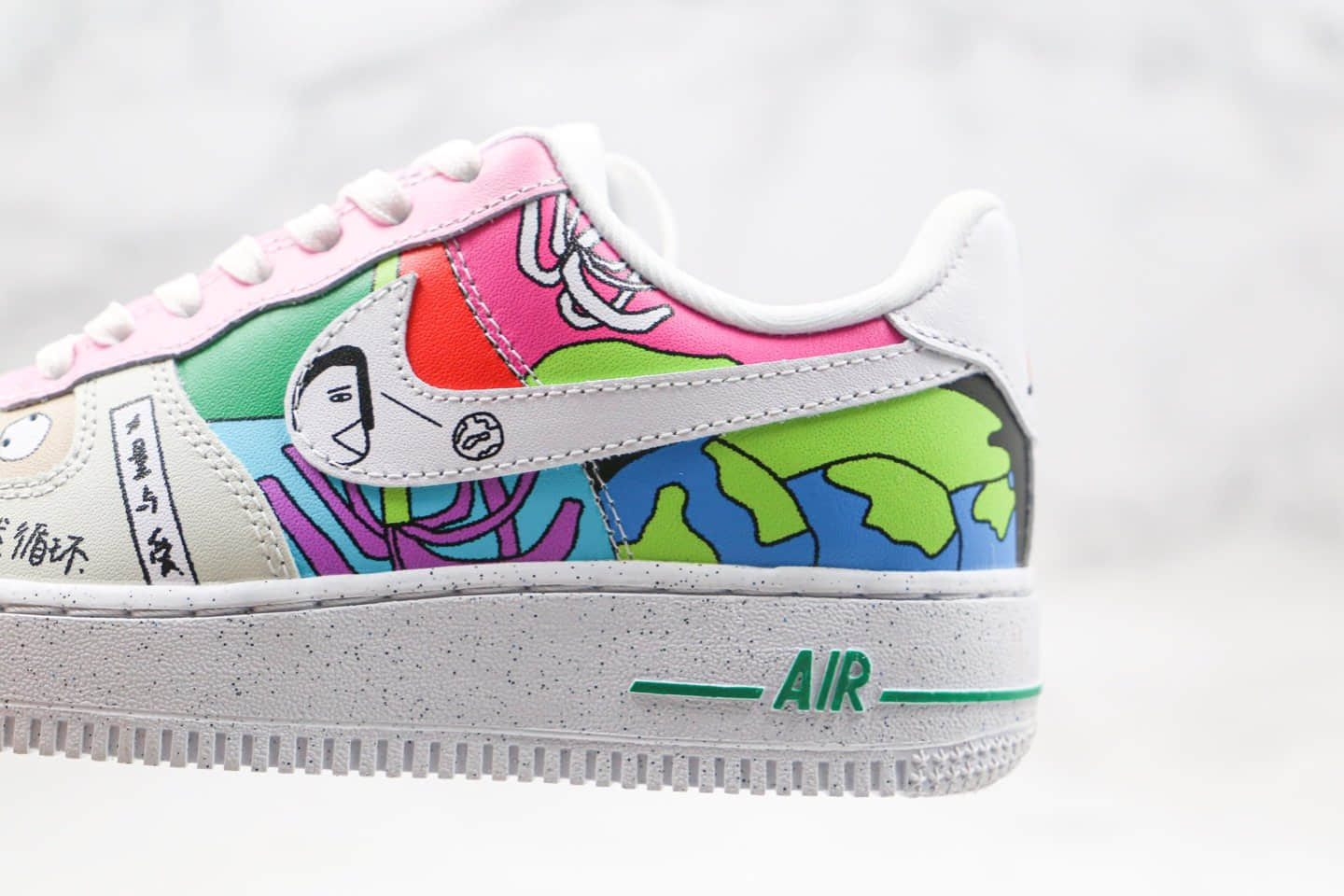 耐克Ruohan Wang x Nike Air Force 1 Low（2020）华人艺术家联名款插画师纯原版本低帮空军一号彩绘涂鸦内置气垫 货号：CZ3990-900