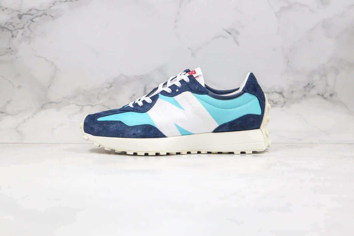 新百伦New Balance 327纯原版本复古慢跑鞋NB327湖水蓝色原盒原标区别市面通货版本 货号：MS327CPB