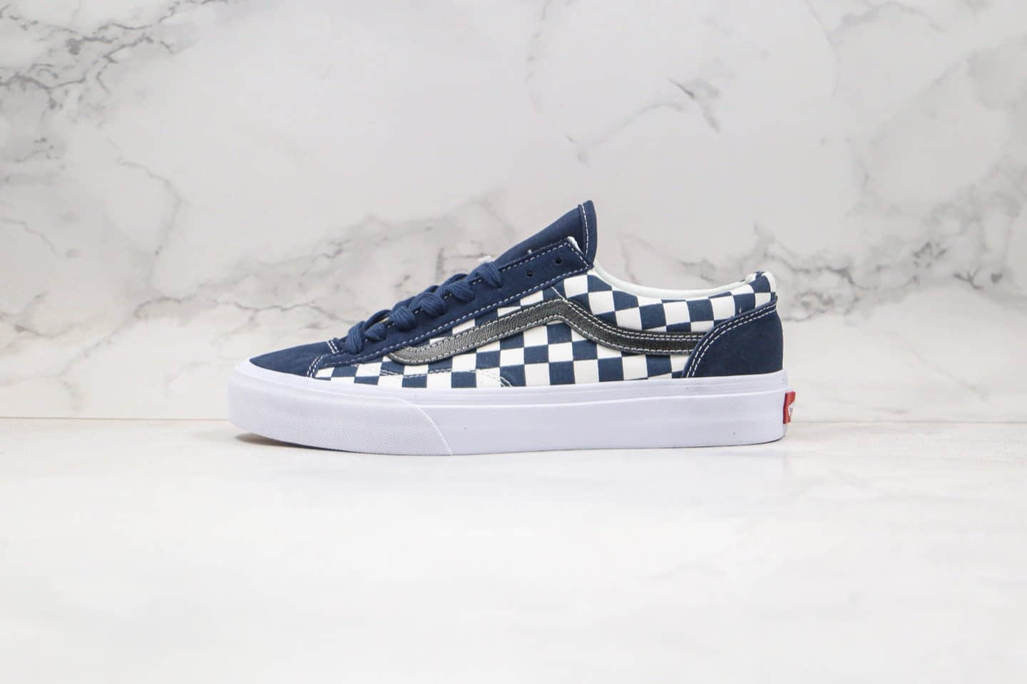 万斯Vans Style 36公司级版本棋盘格子藏蓝色原楦头纸板打造