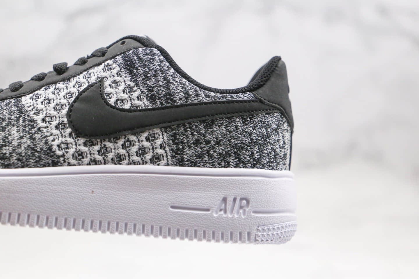 耐克Nike Air Force 1 Flyknit 2.0纯原版本低帮空军一号编织黑白色轻便型原盒原标 货号：AV3042-001