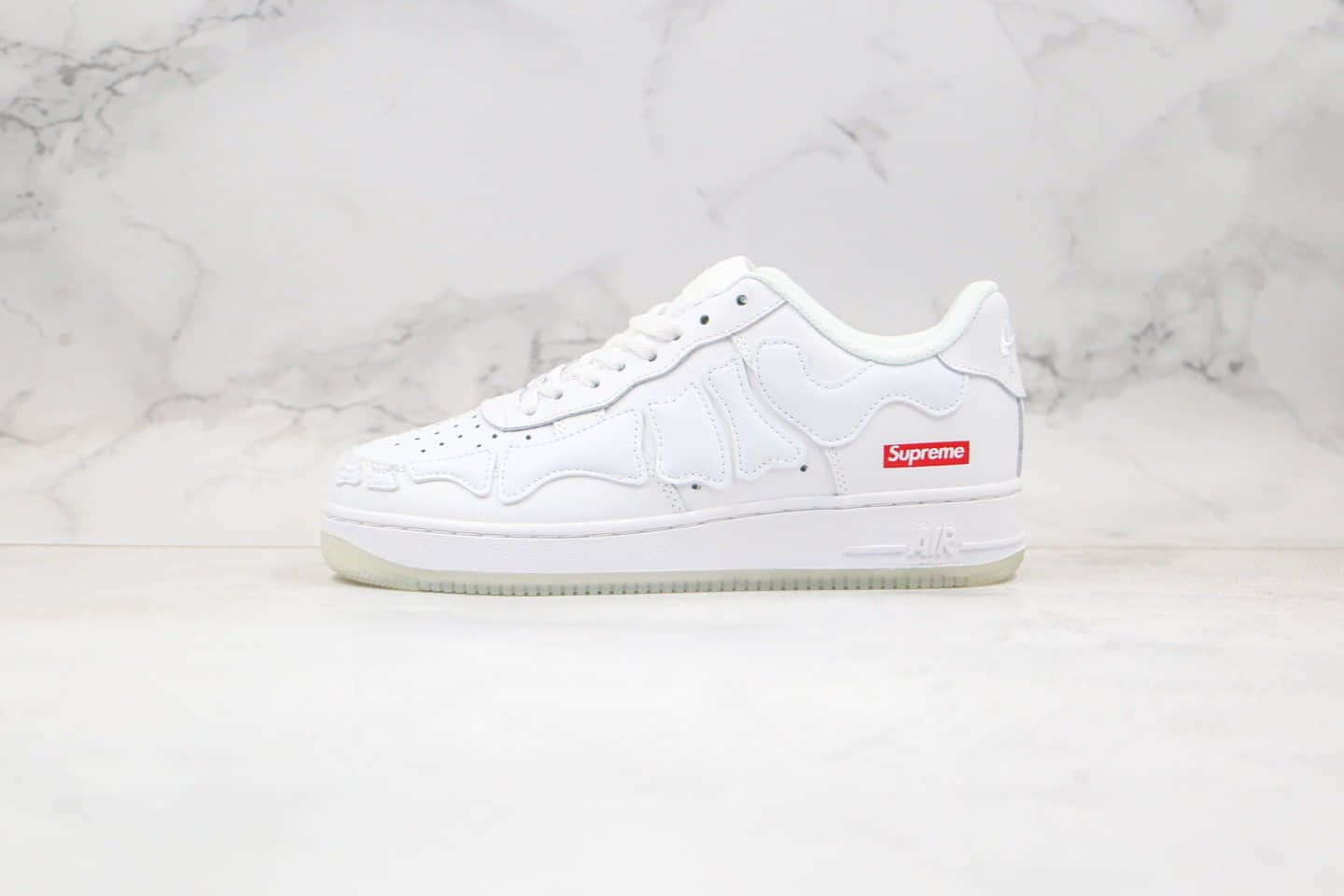 耐克Supreme x Nike Air Force 1 x Cactus Jack纯原版本空军一号三方联名万圣节骨骼白色原鞋开发内置气垫 货号：MQ8542-100