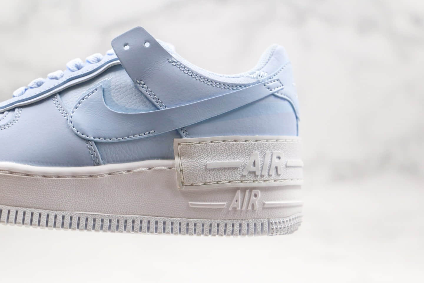 耐克Nike Air Force 1 Shadow纯原版本空军一号增高板鞋浅蓝色区别市面通货 货号：CV3020-400