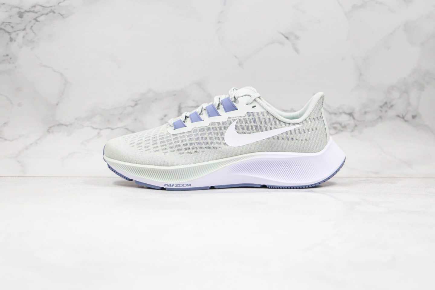 耐克Nike Zoom Pegasus 37公司级版本登月37代超轻网面透气跑步鞋灰绿色正确鞋盒钢印 货号：BQ9647-006