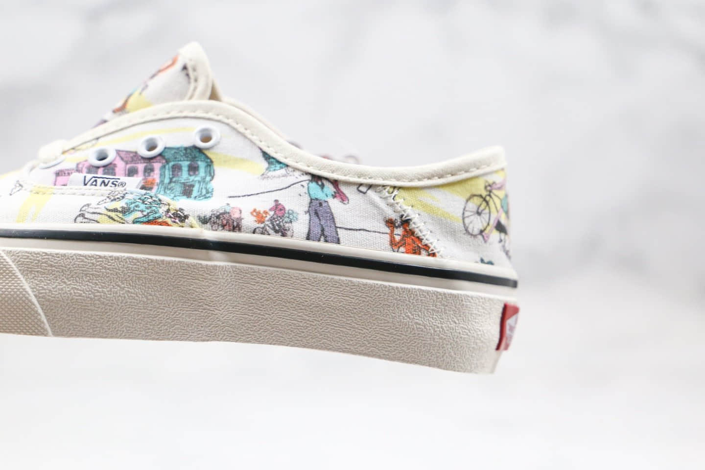 万斯Vans Kide Authentic Surf公司级版本基德联名板鞋水墨画插画印花白色原档案数据开发 货号：VN0A3MU6WOK