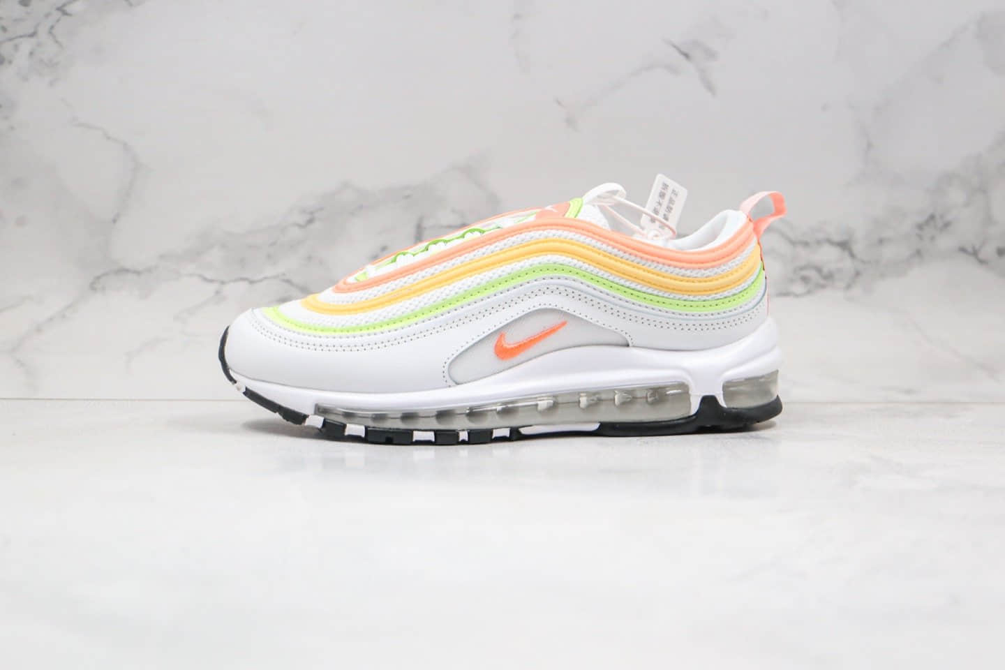 耐克Nike Air Max 97 ESS纯原版本子弹跑鞋白甜瓜橙原楦开发楦型 货号：CZ6087-100