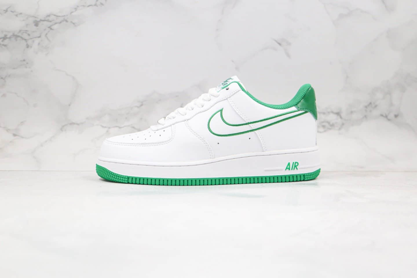 耐克Nike Air Force 1 Low纯原版本低帮空军一号白绿色板鞋内置气垫原档案数据开发 货号：AH0287-006