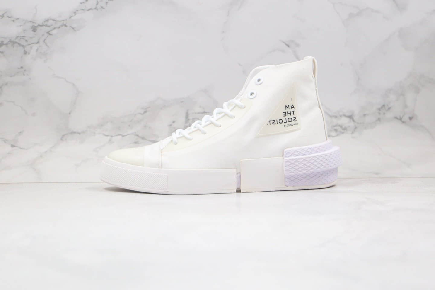 匡威Converse x thesoloist宫下贵裕联名款公司级版本机能解构高帮白色字母帆布鞋原盒原标 货号：168214C