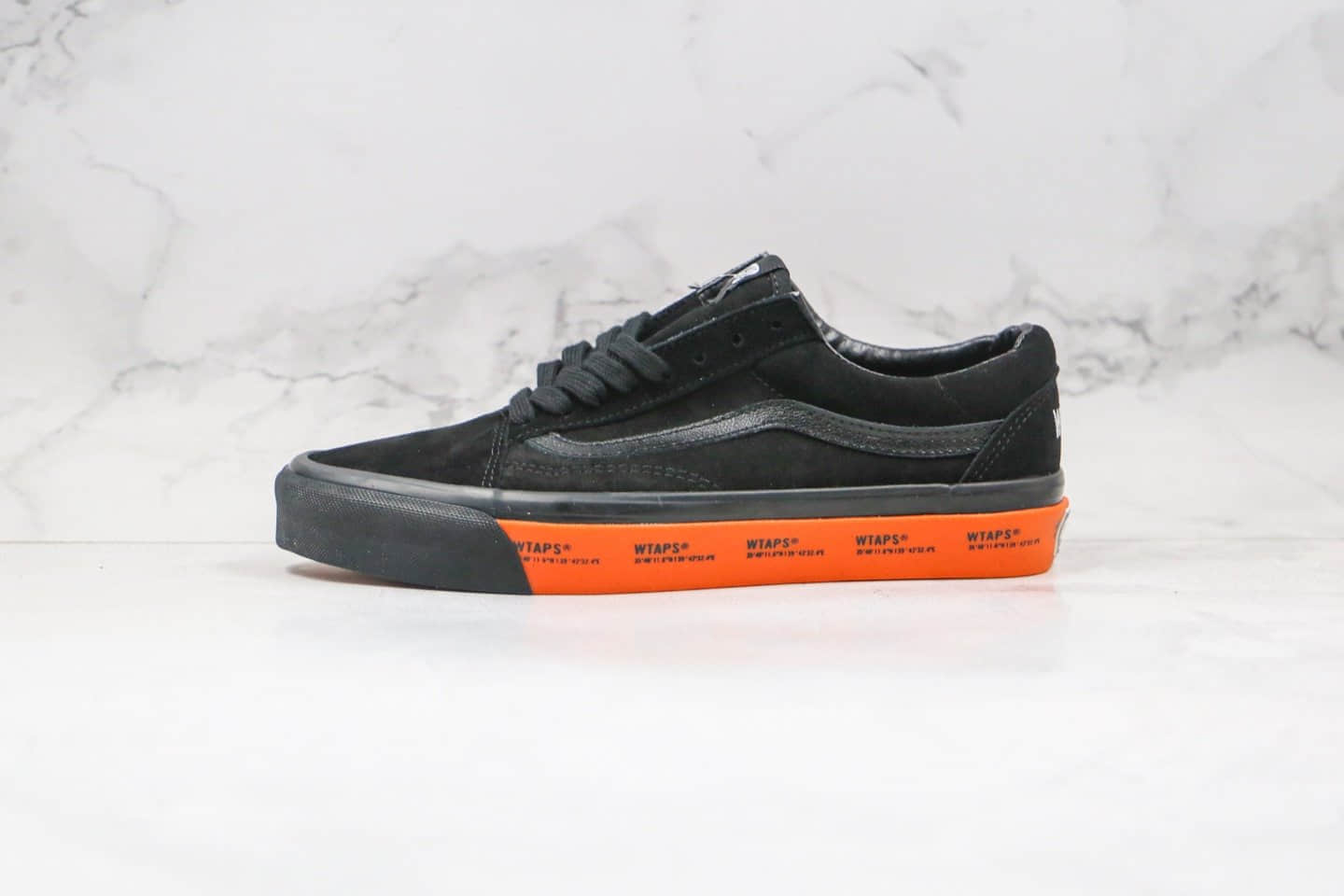 万斯Vans Vault by x WTAPS OId Skool联名款公司级版本字母LOGO印花黑橙色回归系列原厂鞋盒原楦头纸板打造