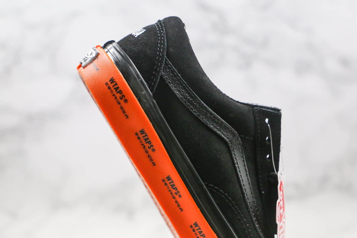 万斯Vans Vault by x WTAPS OId Skool联名款公司级版本字母LOGO印花黑橙色回归系列原厂鞋盒原楦头纸板打造