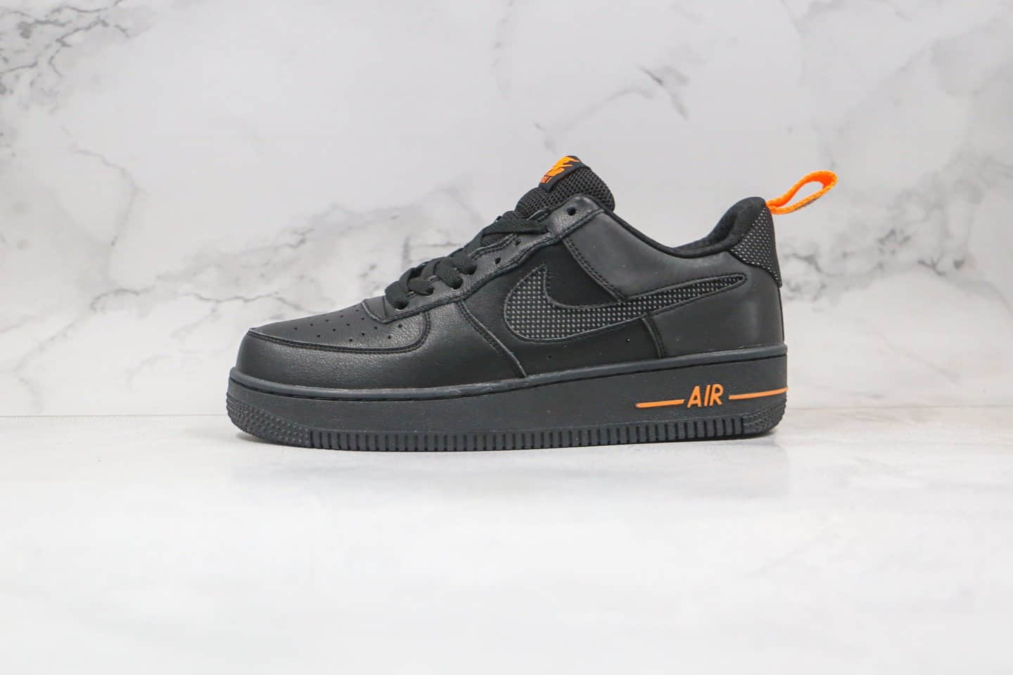 耐克Nike Air Force 1 Low Cut-Out纯原版本低帮空军一号镂空编织勾黑橙色板鞋内置气垫 货号：DC1429-002