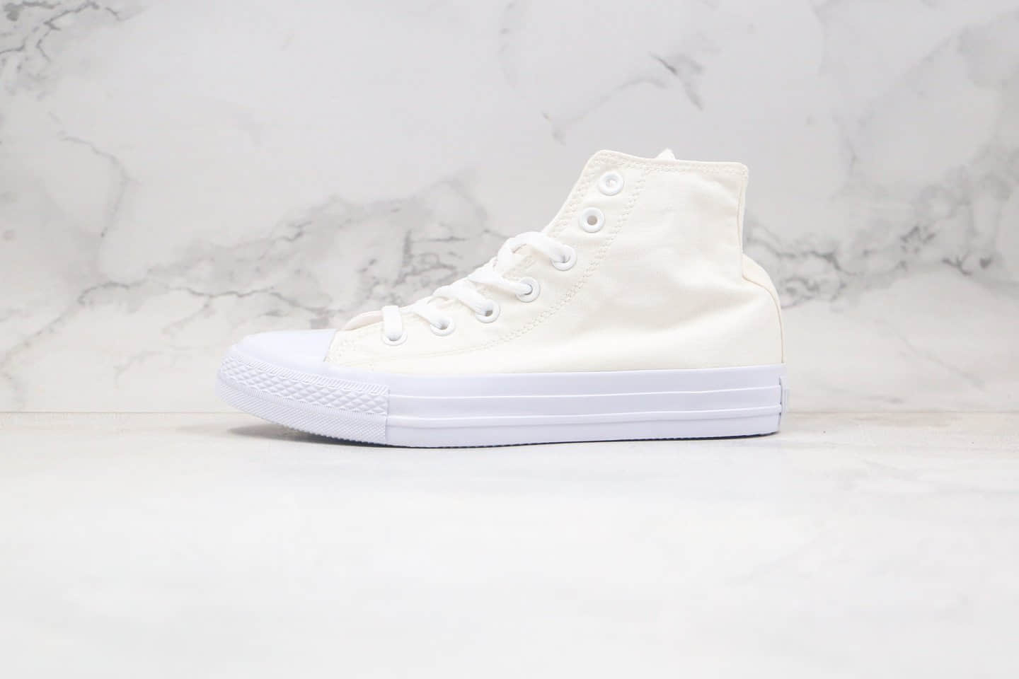 匡威Converse Chuck Taylor All Star Mono Canvas Hi公司级版本日版限定高帮帆布鞋纯白色原鞋开模 货号：1U646