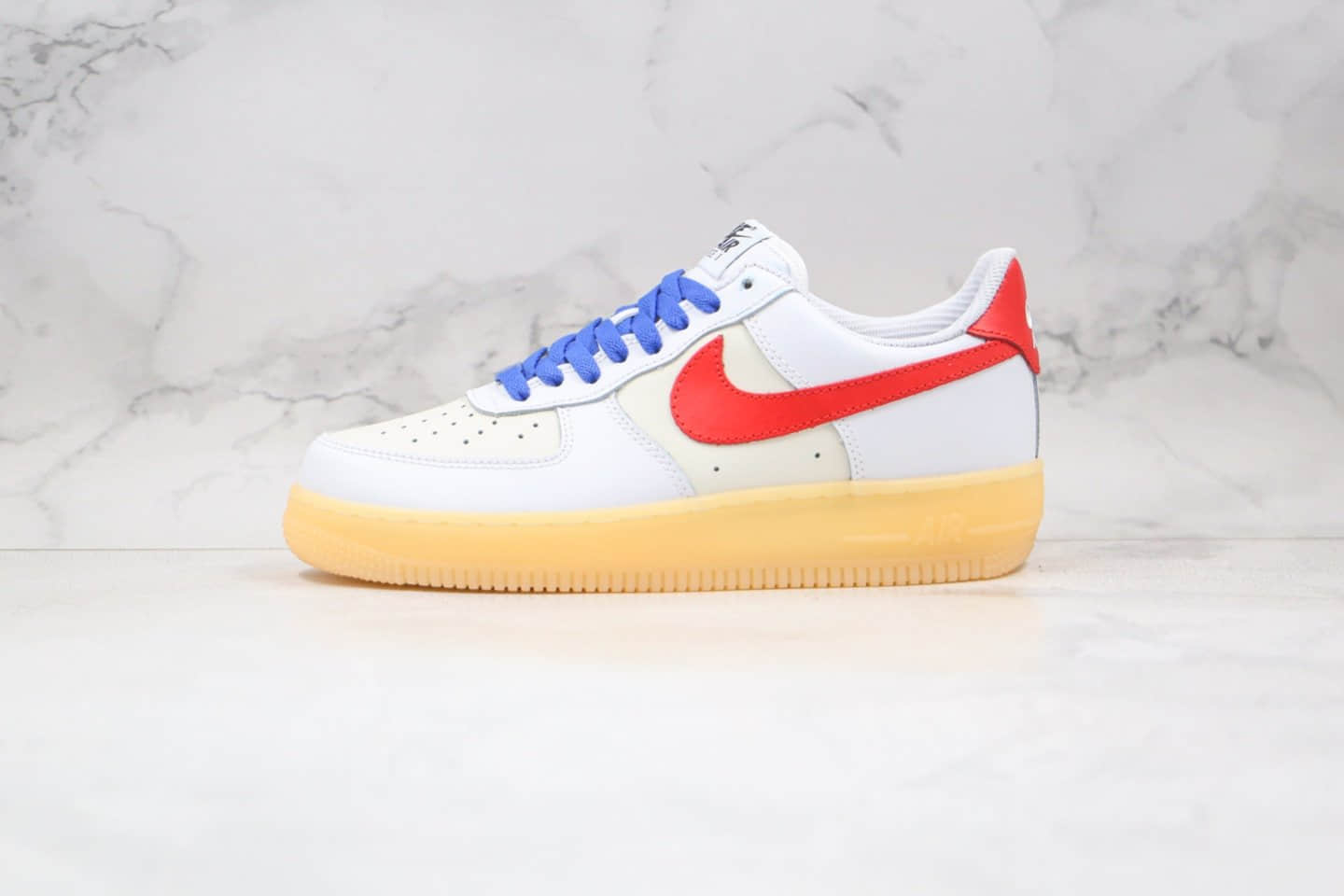 耐克NIKE Air force1纯原版本低帮空军一号白红蓝色解构主义风格板鞋内置全掌Sole气垫 货号：CT7875-994