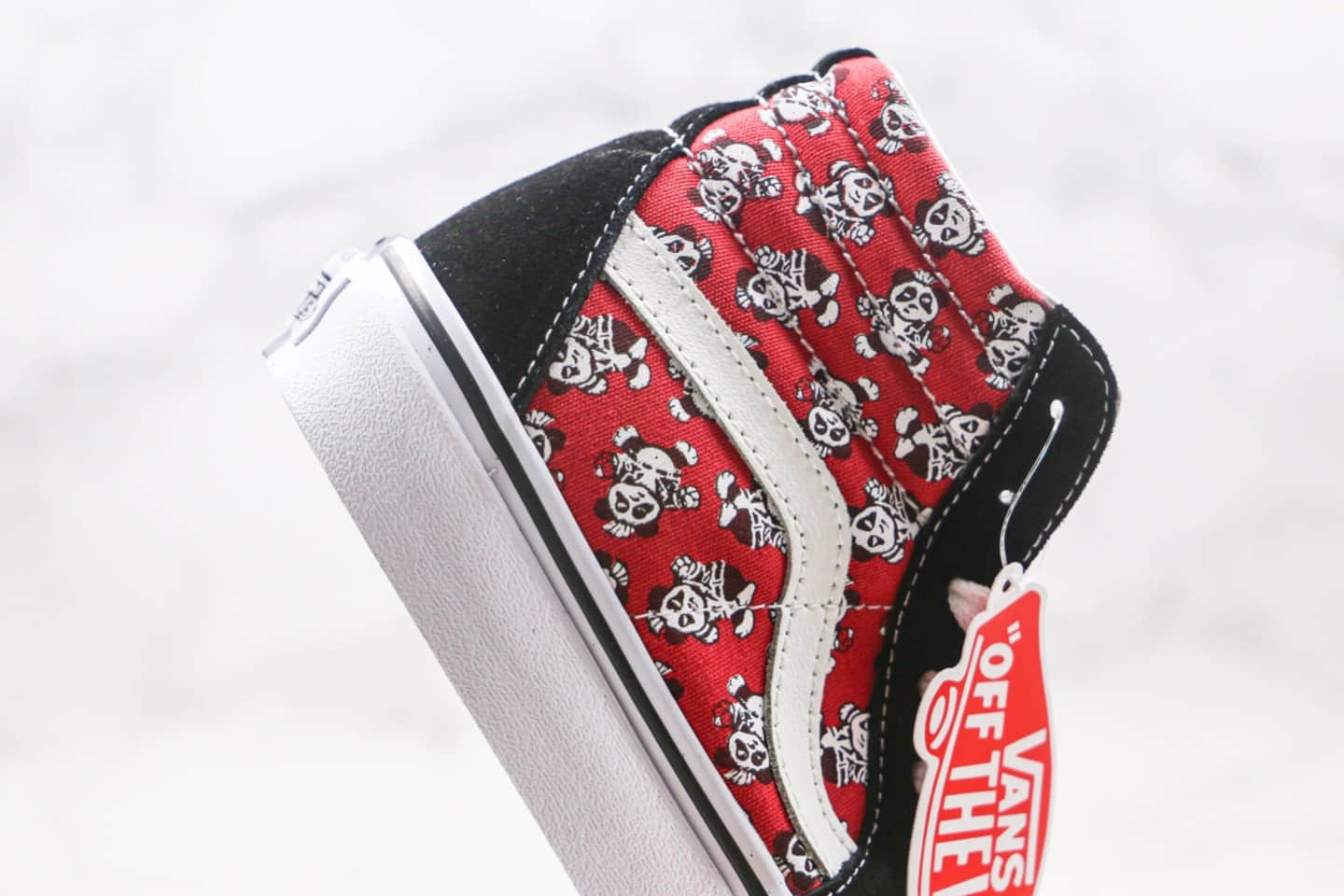 万斯Vans 2020 SK8-Hi纯原版本高帮中国红功夫熊猫黑红色硫化板鞋原楦头纸板打造