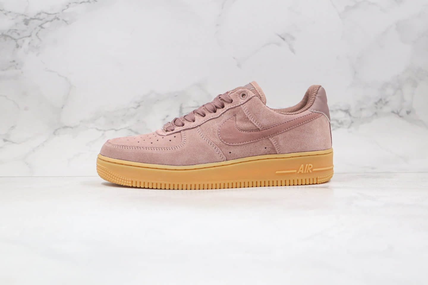 耐克Nike Air Force 1 Low纯原版本低帮空军一号生胶暗粉翻毛配色板鞋内置全掌Sole气垫 货号：AA0287-201